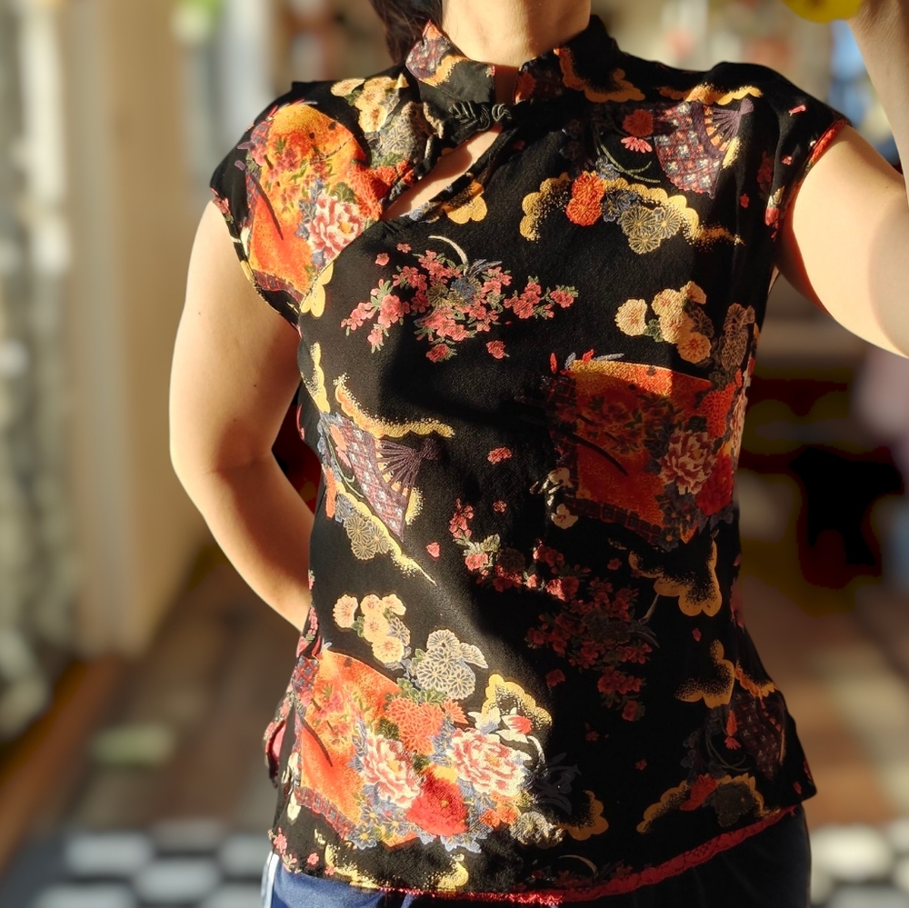 Vintage Ethnic Black Top By Nolita